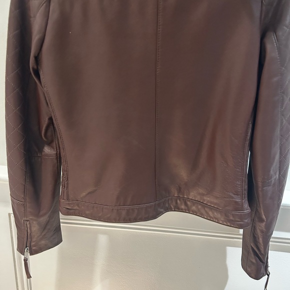 Bagatelle Brown leather jacket - Picture 9 of 10